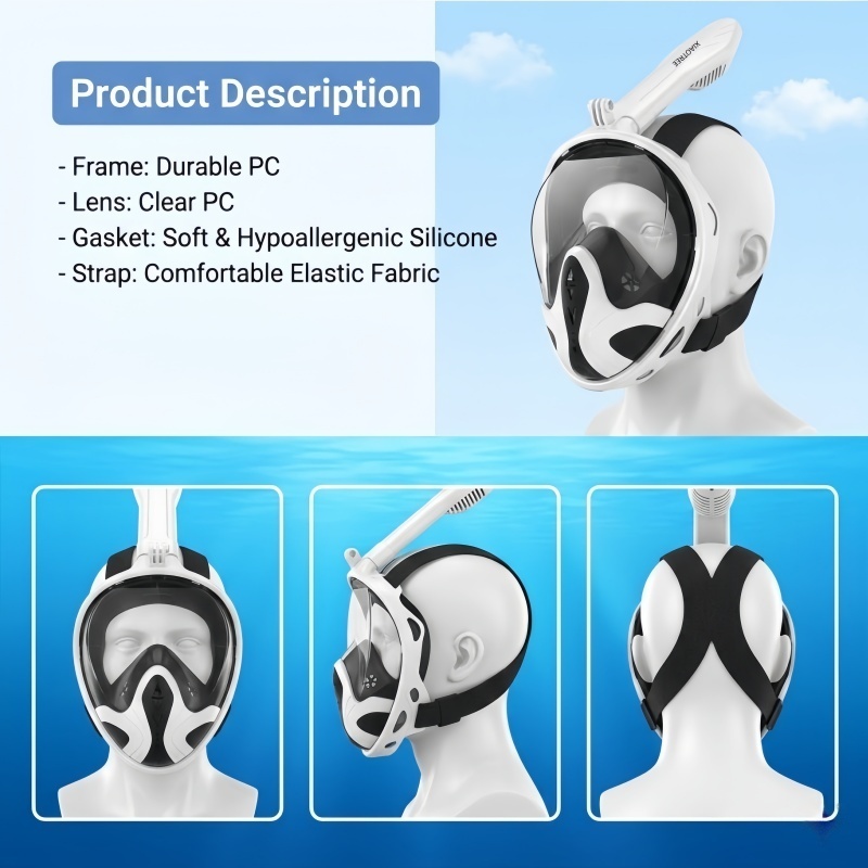 XIAOTREE Full Face Snorkel Mas - Anti Pollution Mask ulasan dan harga
